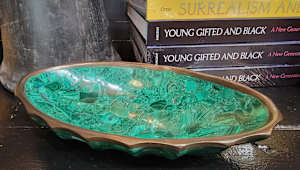 Malachite Oval Bowl, 9.75"