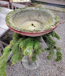 Red Iron Rim Garden Bowl 25"