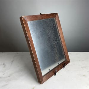Antiqued Wood Frame Mirror 11.5"x9"