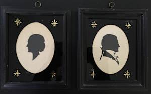 Pair of 19th Century Paper Cut Portrait Silhouettes