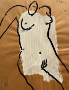 "Female Nude with White Paint"