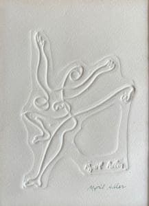 1960s "Dancer" Blind Embossment Print NY Artist Myril Adler