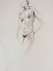 Female Nude Charcoal Drawing 22