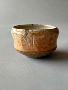 Ceramic Teabowl, Wood Fired Shino #8-12/24 firing