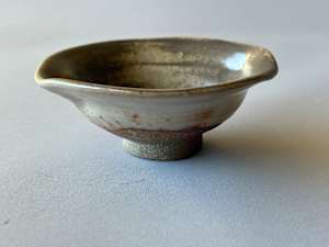 Ceramic Water Cooler (yuzamashi), for tea water, wood fired, Shino glaze