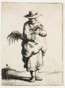Woman Holding a Cockerel