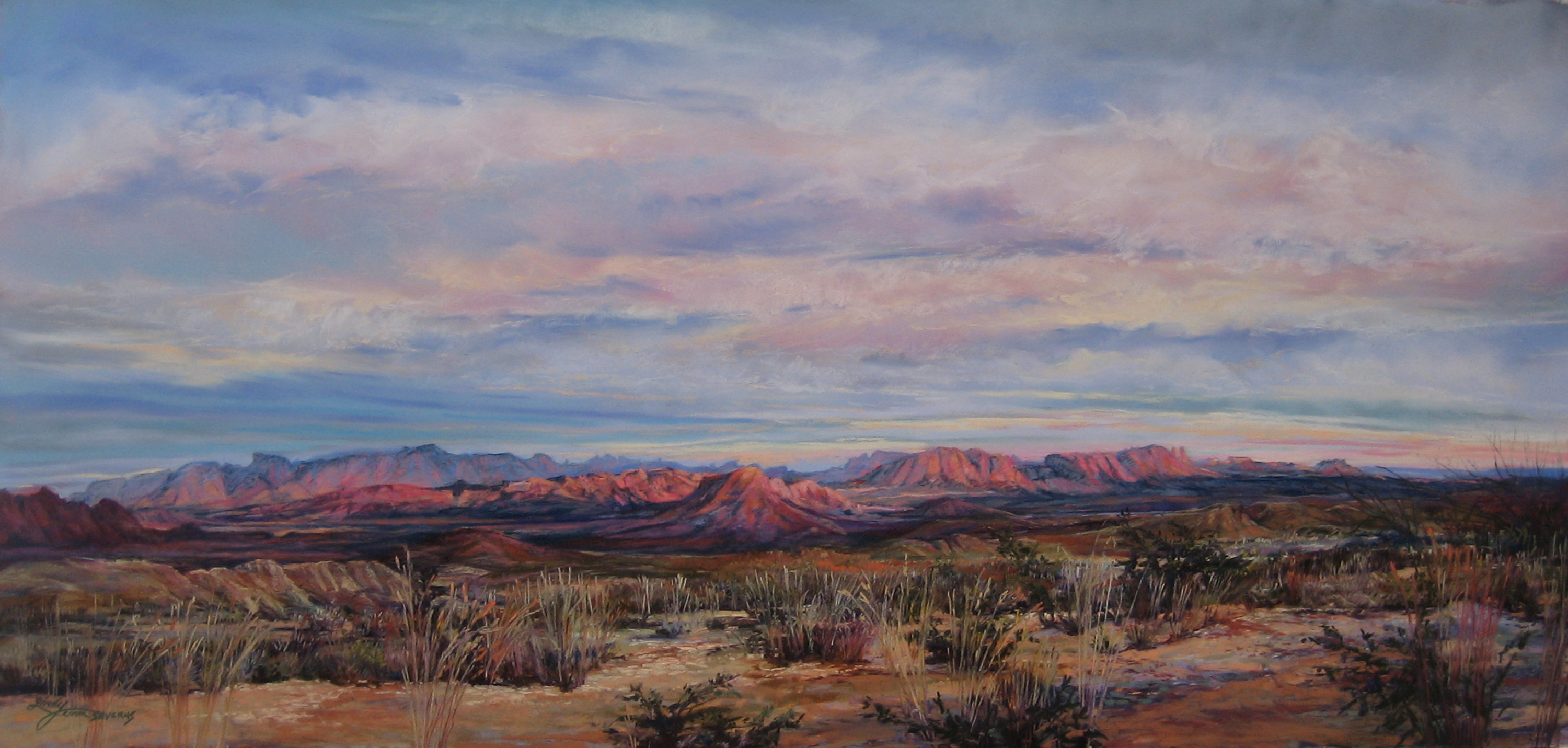 A Terlingua Sunset By Lindy Cook Severns Artwork Archive