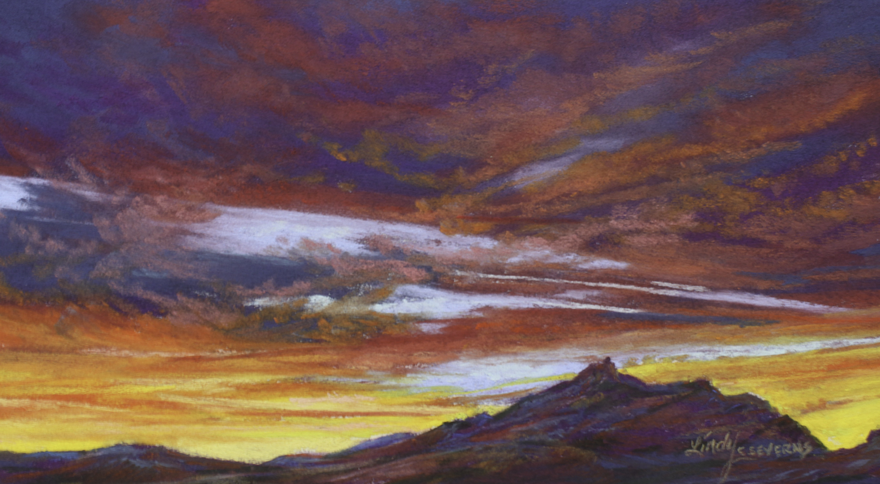 Lighting The Desert Night By Lindy Cook Severns Artwork Archive