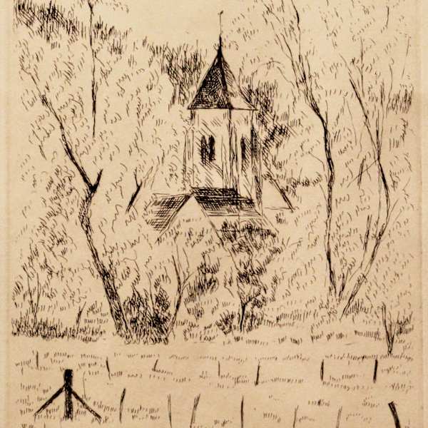 L'Eglise A Travers Les Arbres by André Dunoyer de Segonzac, Image 1.
