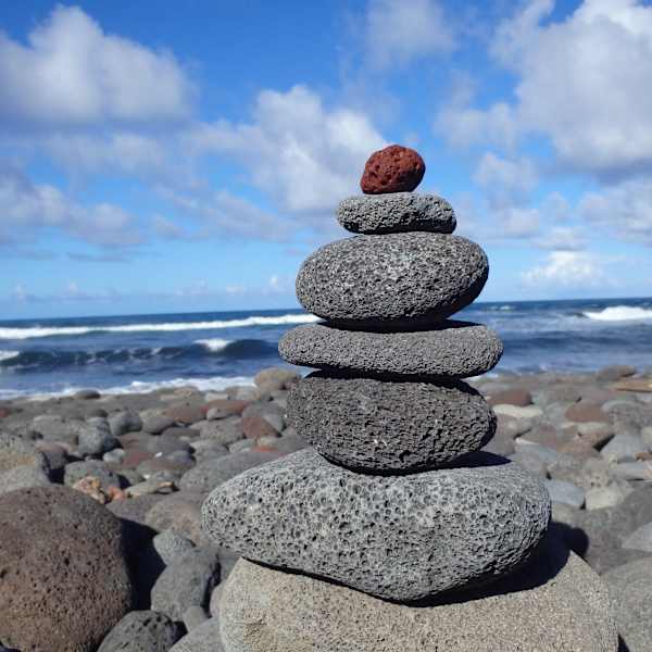 Black Sand Beach Stones by Vonzie Barnett, Image 1.