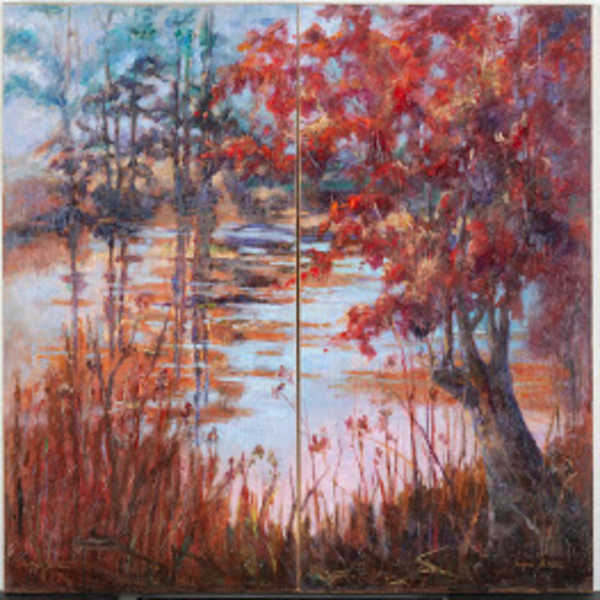 Autumn Reds at the Pond by Ingrid Bolton, Image 5.