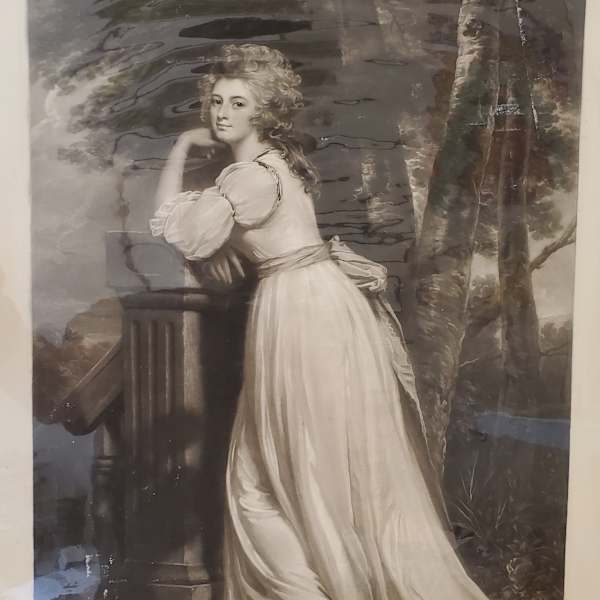 Untitled [Lady at Balustrade] by Norman Hirst, Image 1.