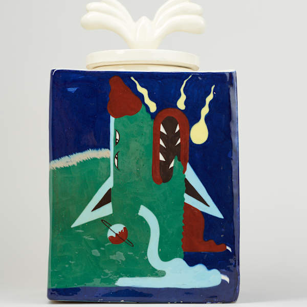 Ceramic Lidded Cookie Jar by Dale Dapkins, Image 2.