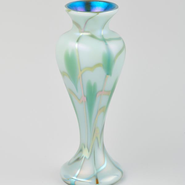 Green and White Vase by Donald Carlson, Image 2.