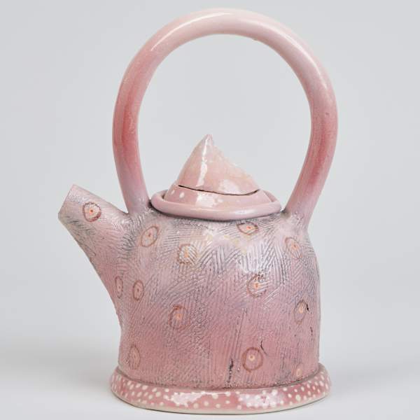 Pink Teapot with Lid by Gail Kendall, Image 2.