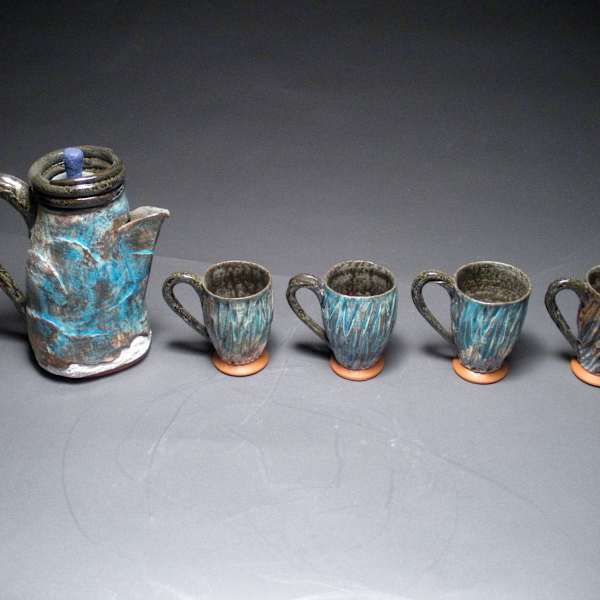 Tea Set with Wall Rack by Michael Lamar, Image 2.