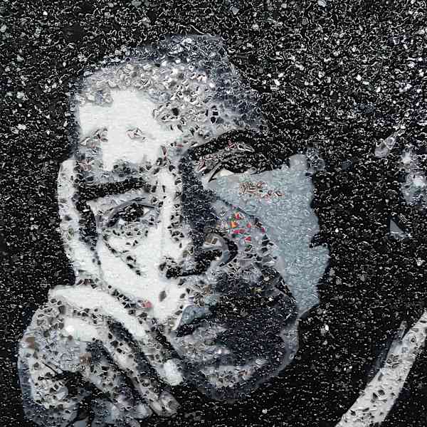 "Obama" Original Painting Created with Glass by Simone Agoussoye, Image 2.