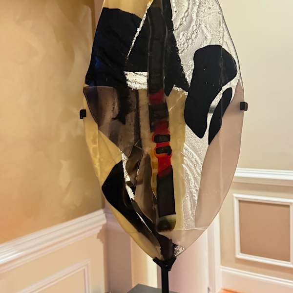 Black, Red and White Warrior Shield by John Henderson Jr, Image 1.