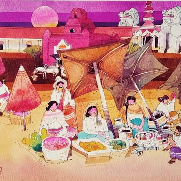 Street Vendors (2021) by Kyaw Thu Win, Image 1.
