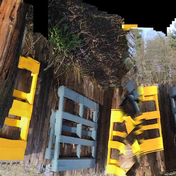 Blue & Yellow Fence, Western MA by Dan Borden, Image 1.