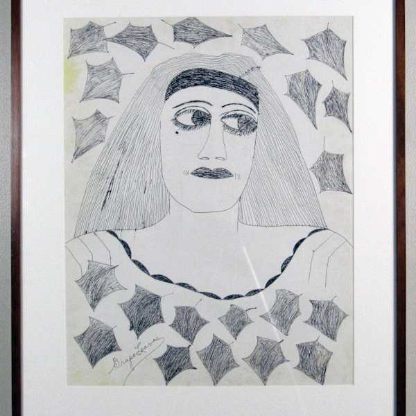 Grape Leaves / White Bird (double sided) by Lee Godie, Image 1.