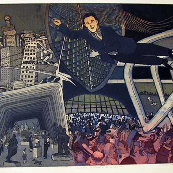 Santiago Calatrava at the Bal Du Lac by Warrington Colescott, Image 1.
