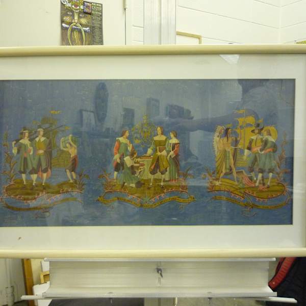 Mural Design (upper right corner ripped) by Andrew and Louis Karoly, Szanto, Image 1.