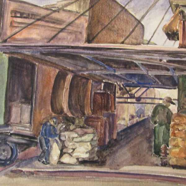 Workmen Unloading a Truck by Evelyn Guhr Sweeney, Image 1.