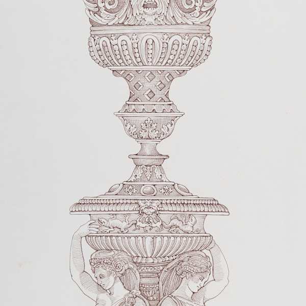 Aqua Tofana (Study of "Two woman holding a vase" by Marcoantonio Raimondi , after Raphael (circa 1510-1515).) by Myriam Black, Image 1.