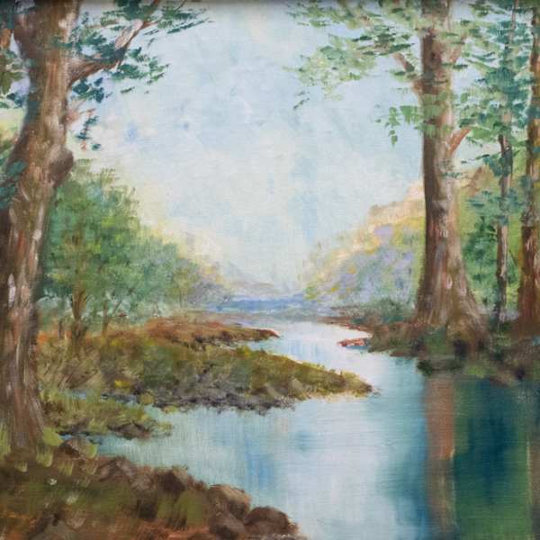 Wooded area with Stream by Olivia Cox, FSPA, Image 1.