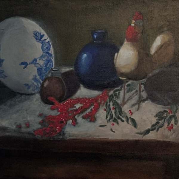 Still Life with Metal Rooster by John Thiels, Image 1.