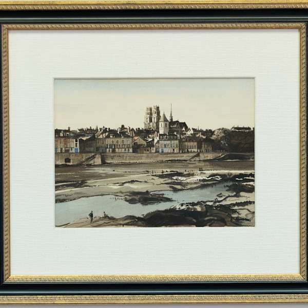 Village with Fishermen by Ogden M. Pleissner, Image 1.