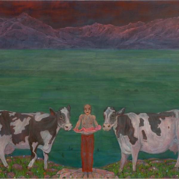Body Holding Baby Between Cows by Andriu Deplazes, Image 1.