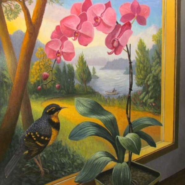 Orchid and Thrush by Diana Dean, Image 1.