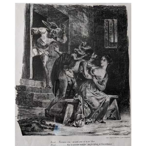 Faust Dans La Prison Le Marguerite by Eugene Delacroix, Image 1.