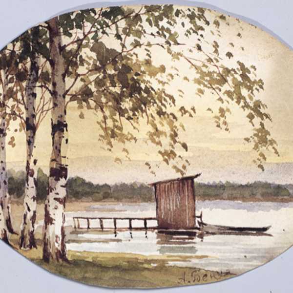 Hütte am See by Aleksandr Nikolaevich Benois, Image 1.