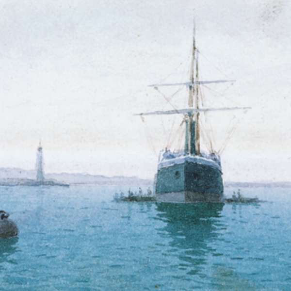 Schwarzes Meer. Dampfschiff an den Liegeplätzen by Wiktor Iwanowitsch Klimenko, Image 1.