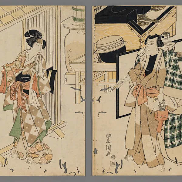 Kabuki Diptych by UTAGAWA TOYOKUNI I, Image 4.