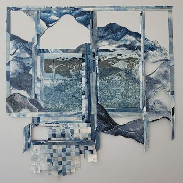 Inside oneself, sandwriting and crushed little stars by Gloria Ann Shows, Image 1.