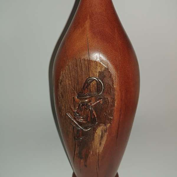 NSW Rosewood Fencepost Vase with Barbed Wire by Ron Bolis, Image 2.
