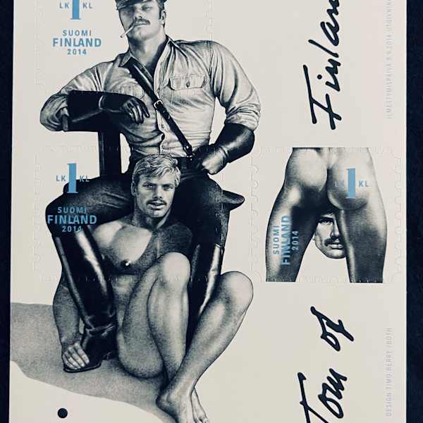 Finland 1467 Tim of Finland 3 Stamp Mini Sheet by Tom of Finland, Image 1.