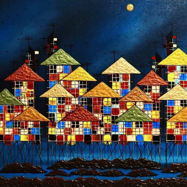 Blue Night, Urban Series Version II by Allan Escober, Image 1.
