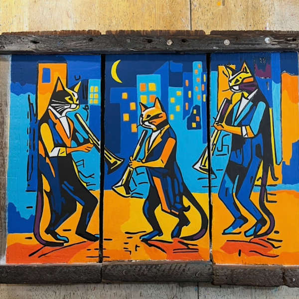 Pick’in Up on that Feline Beat by Ron Hall, Image 1.