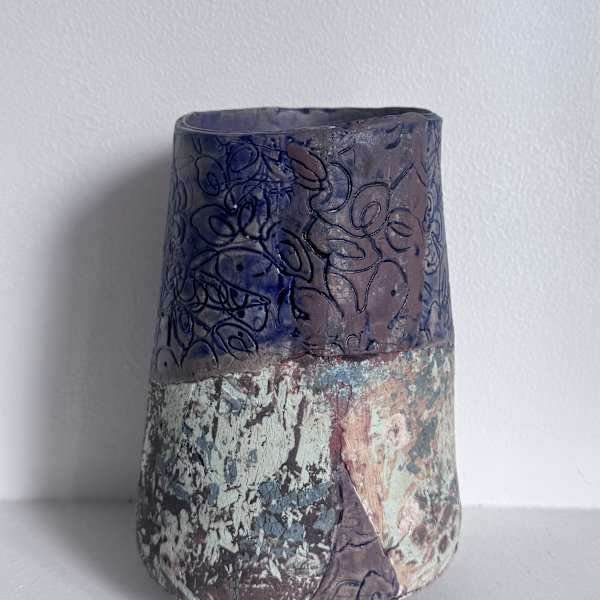 Lace & Slip Vase (Blue) by Juliana Inniss, Image 1.