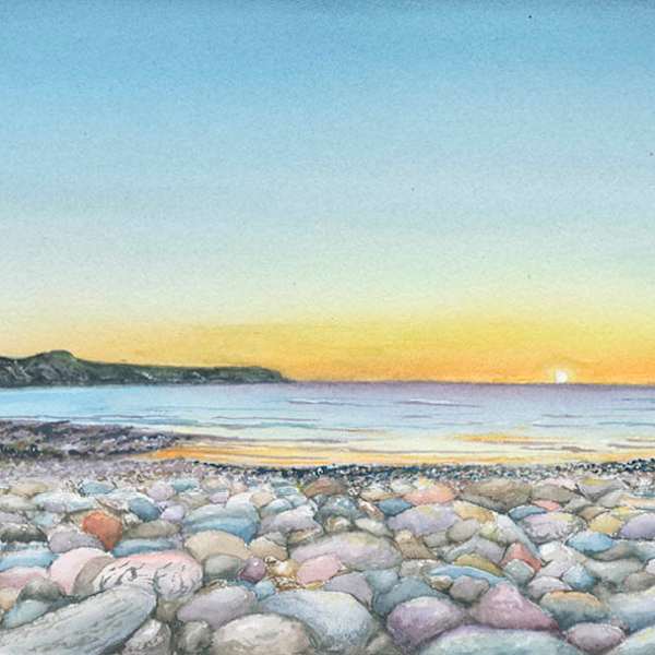 Abereiddy Blue Sky Sunset by Barry Woodman, Image 1.