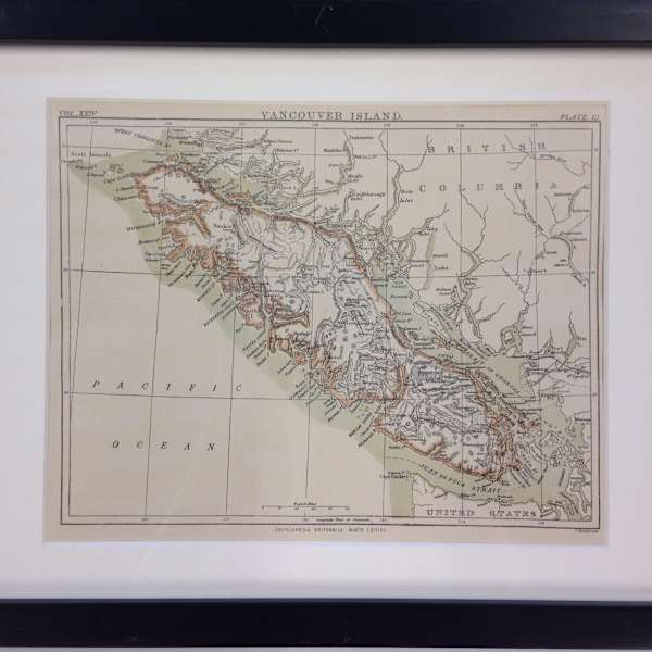 2635 - Map of Vancouver Island (From Encyclopedia Brittanica, 9th Edition) by J. Bartholomew, Image 1.