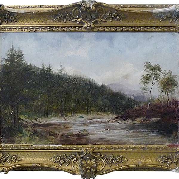 0014 - Landscape, mountain stream by Samuell James Barnes (1847-1901), Image 2.