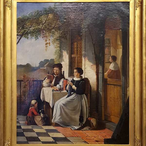 0154 - Renaissance Couple on a Porch by William Louis Angus (1823-1916), Image 1.