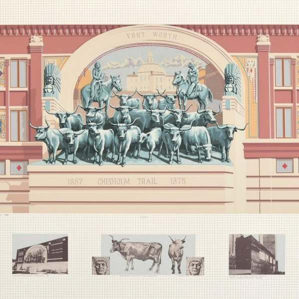 Chisholm Trail Mural, Sundance Square, Fort Worth by Richard Haas, Image 1.