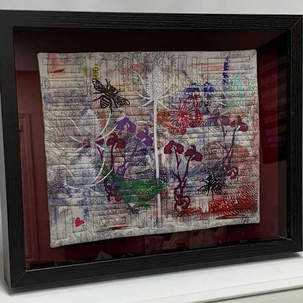 Burgundy Bee (Framed) by Nancy B. Blake, Image 2.